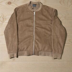 Marconi Light Brown Suede Bomber Jacket
